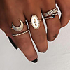 Knuckle Ring Retro Gold Silver Resin Alloy Moon Ladies Vintage Punk 5pcs / Women