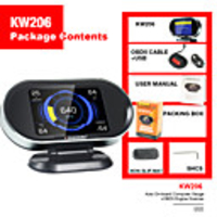 KONNWEI KW206 Hud Head-Up Display 12V Auto-Styling Hud Display Overspeed Speedometer Boost Gauge OBD2 Car Fault Scanner Code reader