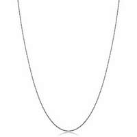 kooljewelry solid 10k white gold thin rope chain necklace (0.7 mm,  16 inch)