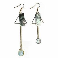 korean style creative geometry design with long pendant ear clips/earrings for women