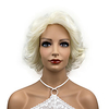 Korte Golvend Golf Krullend Hittebestendige Synthetisch Haar Pruiken Voor Vrouwen Meisjes Feestavond Out Bleke Blonde miniinthebox