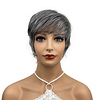 Korte Rechte Hittebestendige Synthetische Pruiken Voor Vrouwen Meisjes Cosplay Thema Feestavond Out Dating Fun Grijs miniinthebox