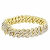 krkcamp;co cuban link bracelet,  14k gold iced out bracelet for men,  prong-setting 5a cz stones,  durable street-wear hip hop jewelry,  15mm cuban link chain 7 8 9 inches (14k gold,  9)