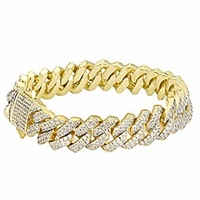 krkcamp;co cuban link bracelet,  14k gold iced out bracelet for men,  prong-setting 5a cz stones,  durable street-wear hip hop jewelry,  15mm cuban link chain 7 8 9 inches (14k gold,  9)