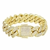 krkcamp;co cuban link bracelet,  14k gold iced out bracelet for men,  prong-setting 5a cz stones,  durable street-wear hip hop jewelry,  18mm cuban link chain 7 8 9 inches (14k gold,  9)