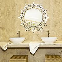 Lace Circle / 3D Wall Stickers Mirror Wall Stickers Decorative Wall Stickers Vinyl Home Decoration Wall Decal Wall Decoration 1 / Removable