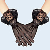 Lace Wrist Length Glove Lace / Gloves With Trim