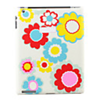 Lacquer Finish Durable Protective Hardshell Case for iPad 2 - White Color with Flowers