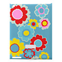 Lacquer Finish Protective Hardshell Case for iPad 2 - Pale Blue Color with Flowers