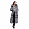 ladies coat,  women outerwear fur hooded coat long cotton-padded turn-down collar jackets solid polyester loose pocket coats gray miniinthebox