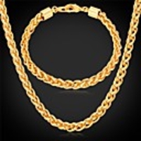 Ladies Elegant Dubai Gold Plated Earrings Jewelry Golden For Wedding Party Daily Casual Sports / Necklace / Bracelets Bangles