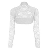 ladies girls cropped lace bolero shrug size uk 8-16 (onesize (uk 8-12),  white) miniinthebox