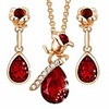 ladies necklaces set rose flower jewelry sets for women 18k rose gold embellished with crystals from austria necklace and earring set christmas jewelry gifts for women