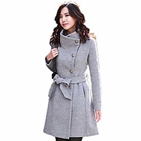 ladies wool coat trench coat with zipper long transition coat miniinthebox