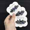 ladutong retro boutique hair accessories antique silver bow hairpin ponytail top clip ink blue rhinestone spring clip miniinthebox