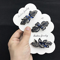 ladutong retro boutique hair accessories antique silver bow hairpin ponytail top clip ink blue rhinestone spring clip miniinthebox