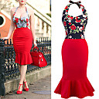 Lady 1950s Vacation Dress Dress Masquerade Women