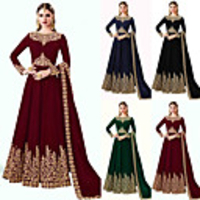 Lady Indian Georgette Embroidered Dress Masquerade Women