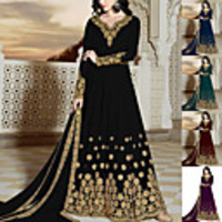 Lady Indian Georgette Embroidered Dress Masquerade Women