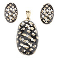 Ladybird Fully-Jewelled Earring and Pendant Jewelry Set