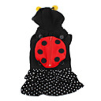 Ladybug Style Hoodie for Dogs (XS-XL,  Black)