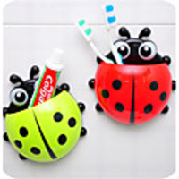 Ladybug Toothbrush Holder Mount With Suction Wall Rack Bathroom
