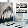 Landscape Painting Pattern Printing Bathroom Shower Curtain Leisure Toilet Four-Piece Design