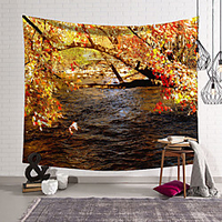 Landscape River Leaves Wall Tapestry Art Decor Blanket Curtain Hanging Home Bedroom Living Room Decoration Polyester miniinthebox