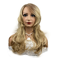 Lange Golvend Hittebestendige Synthetische Ombre Pruiken Voor Vrouwen Meisjes Met Pony Thema Party Out Fun Blonde Met Dark Wortels miniinthebox