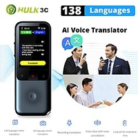 Language Translator Device 138 Languages Portable Language Translator Device 60.96 mm Rechargeable Real Time 2-way Translation Photo Recognition Translation for Business Learning miniinthebox