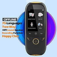 Language Translator Device 45 Languages Portable Language Translator Device 50.8 mm Rechargeable Real Time 2-way Translation Photo Recognition Translation for Business Learning miniinthebox