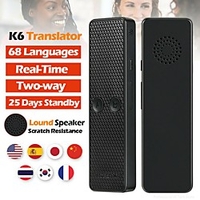 Language Translator Device 68 Languages Portable Language Translator Device 35.56 mm Rechargeable Real Time 2-way Translation for Business Learning miniinthebox