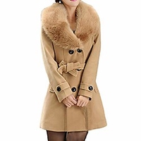 lapel wool coat plus size women trench jacket long sleeve winter overcoat miniinthebox