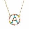 large initial necklace for women - colorful rhinestones gold plated j necklace,  26 alphabet monogram letter pendant,  idea gift for any woman,  mother,  wife,  sister,  teen,  young girl and daily wear