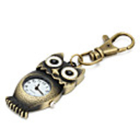 Large Owl of Unisex Alloy Analog Quartz Keychain Watch (Bronze)