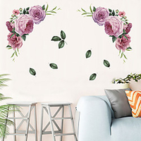Large Peony Rose Wall Stickers DIY Vintage Flowers Wallpaper For Bedroom Living Room Decals Mural Home Decor miniinthebox