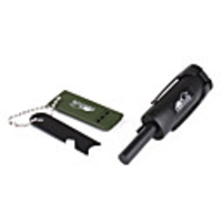 Large Size Survival Tools Flint,  Whistle,  Ruler with Key Chain