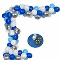 latex balloons 80 pcs 12 inch :white and blue and light blue and metal silver latex balloons,  birthday,  wedding,  baby shower,  party decoration