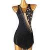 Latin Dance Ballet Latin Salsa Dance Dress Tassel Crystals / Rhinestones Women