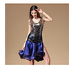 Latin Dance Dress Beading Ruffles Split Women