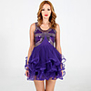 Latin Dance Dress Cascading Ruffles Paillette Women
