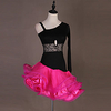 Latin Dance Dress Cascading Ruffles Split Joint Women