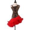 Latin Dance Dress Cascading Ruffles Split Joint Women
