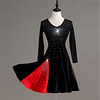 Latin Dance Dress Glitter Pleats Crystals / Rhinestones Women