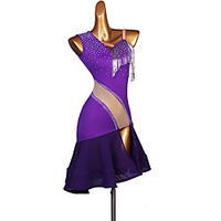 Latin Dance Dress Glitter Split Joint Bandage Women
