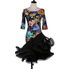 Latin Dance Dress Pattern / Print Cascading Ruffles Women