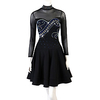 Latin Dance Dress Pleats Crystals / Rhinestones Women