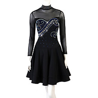 Latin Dance Dress Pleats Crystals / Rhinestones Women