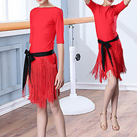 Latin Dance Dress Tassel Girls