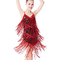 Latin Dance Dress Tassel Paillette Women